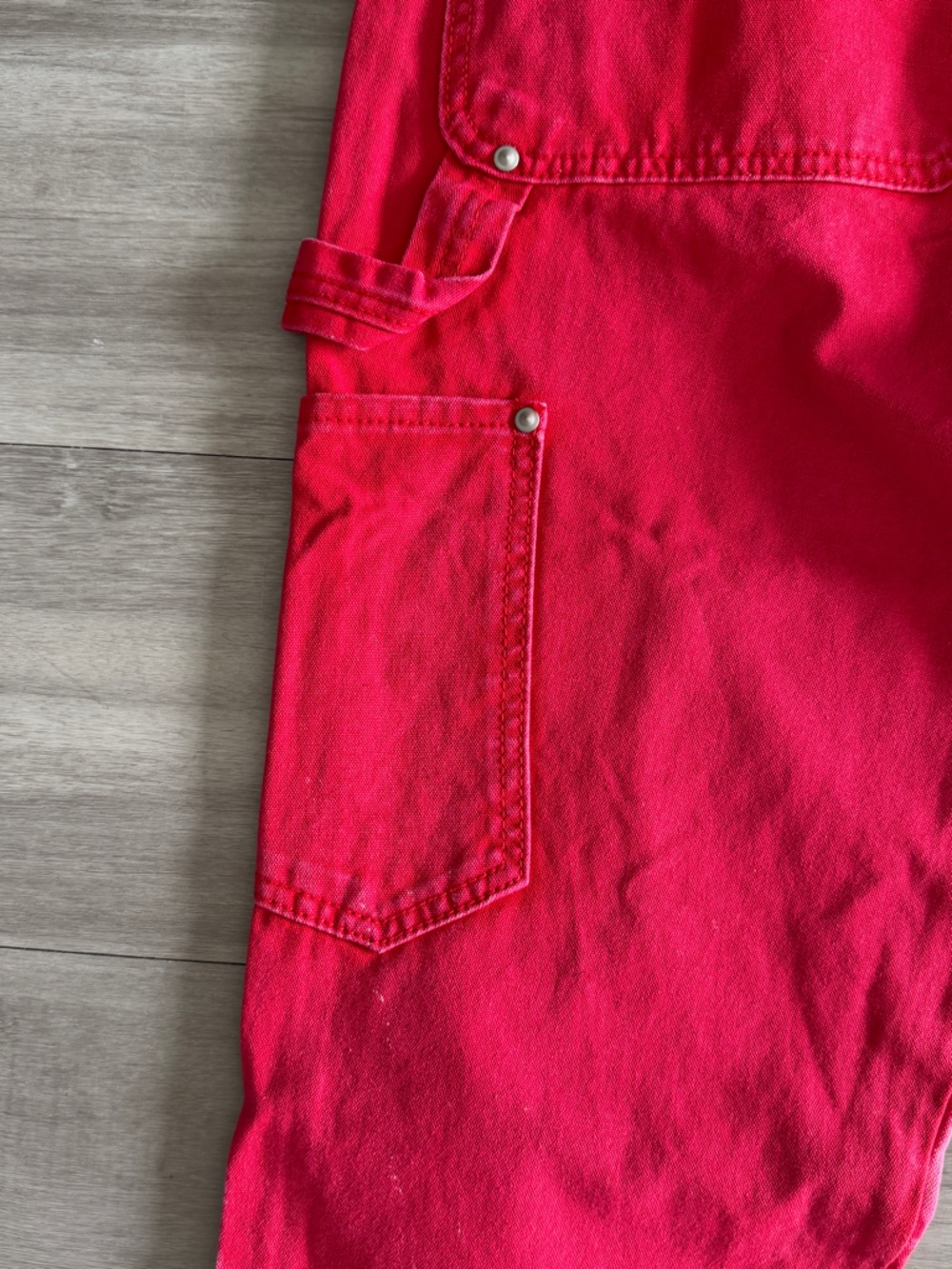Mens Bright Pink/Red Utility Pocket Skirt Jeans! (38) flare - Picture 8 of 8